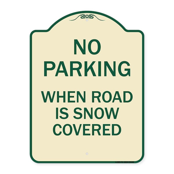 Signmission No Parking When Road Is Snow Covered Heavy-Gauge Aluminum Sign, 24" x 18", TG-1824-23640 A-DES-TG-1824-23640 - main
